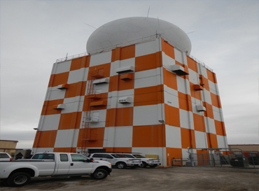 Large Orange and white tiled building